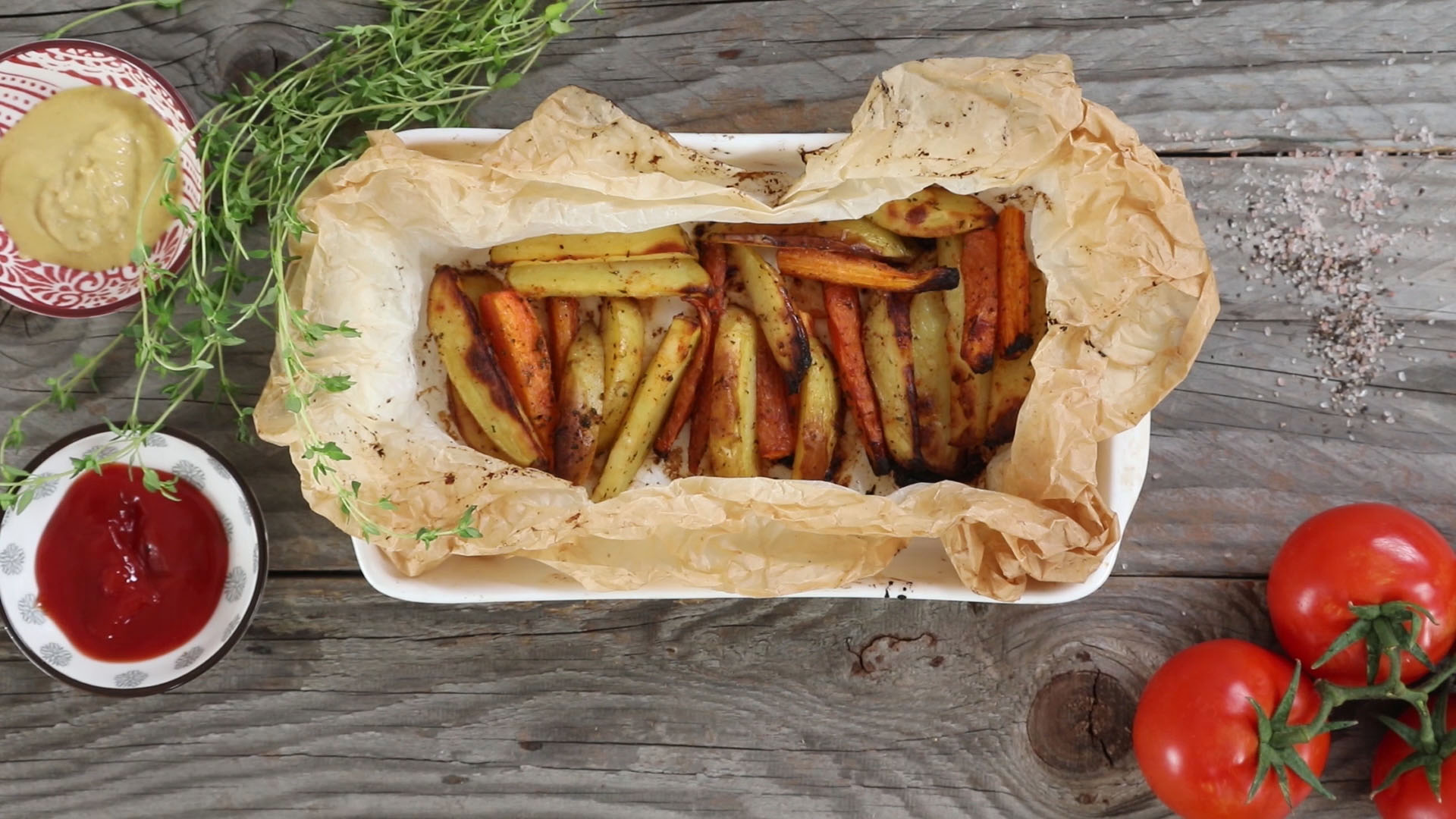 Potato and carrots baked chips